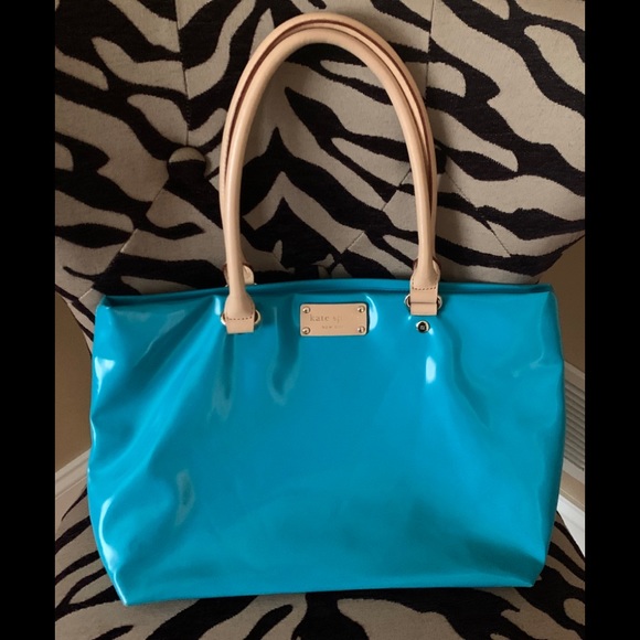 kate spade Handbags - Kate Spade Turquiose Patent Leather Tote